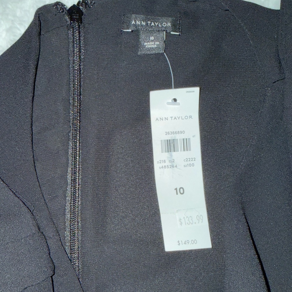 NWT Ann Taylor Black Long Sleeve Dress Size 10 - Picture 10 of 12
